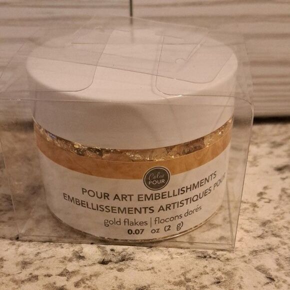 American Crafts Color Pour Embellishments Gold Flakes- New/Unopened - Picture 1 of 3